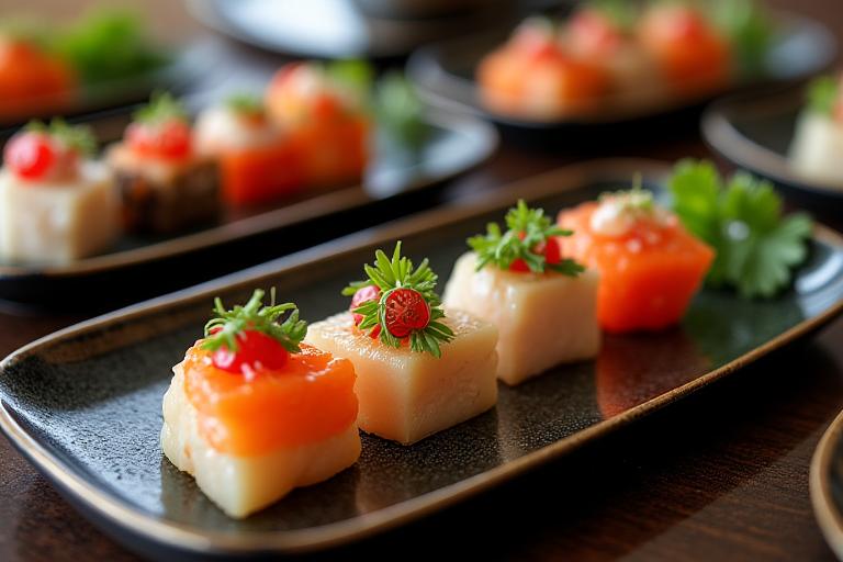季節の食材を美しく盛り付けた懐石料理八寸